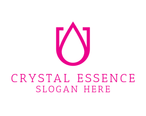 Mineral - Pink U Droplet logo design