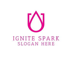 Pink U Droplet logo design