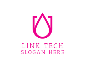 Pink U Droplet logo design