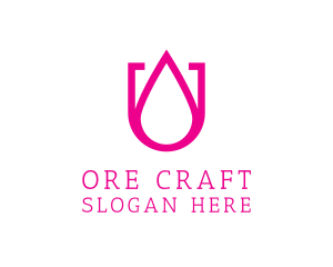 Pink U Droplet logo design