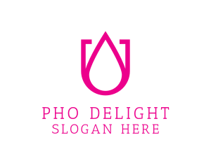 Pink U Droplet logo design