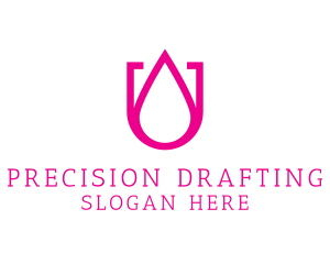 Pink U Droplet logo design