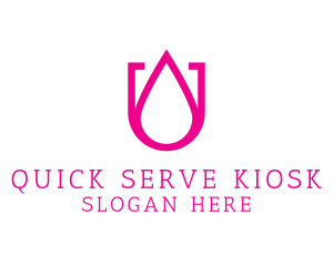 Pink U Droplet logo design