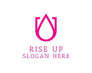 Pink U Droplet logo design