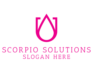 Pink U Droplet logo design