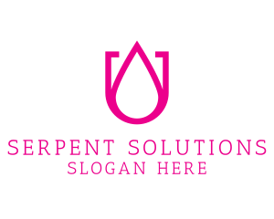 Pink U Droplet logo design