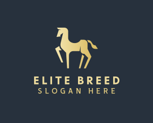 Gold Horse Animal logo design