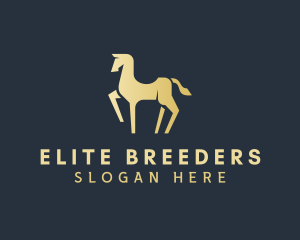 Gold Horse Animal logo design