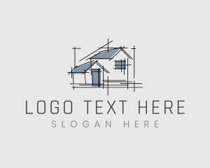 Home - House Blueprint Architecture logo design