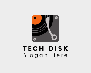 Disk - Record Player App logo design