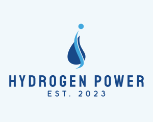 Hydrogen - Water Droplet Letter I logo design