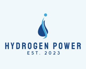 Hydrogen - Water Droplet Letter I logo design