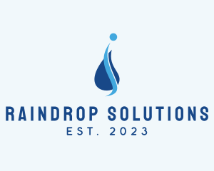 Raindrop - Water Droplet Letter I logo design