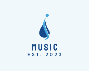 Fluid - Water Droplet Letter I logo design