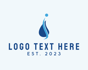 Wash - Water Droplet Letter I logo design