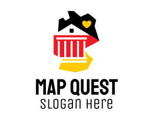 German Map Landmark  logo design