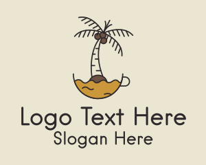 Coconut Tree - Tropical Coconut Coffee logo design