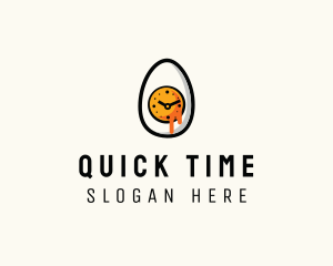 Minute - Breakfast Egg Clock logo design
