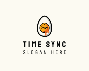 Egg Clock Time logo design