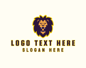 College Mascot - Wild Lion Head logo design