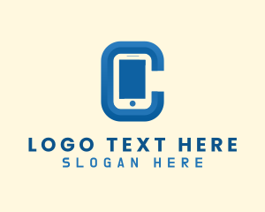 Combination - Mobile Phone Letter C logo design