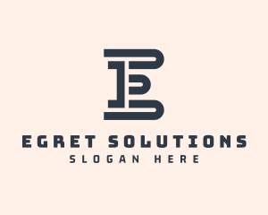 Bold Line Business Letter E logo design