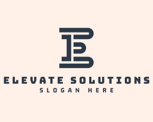 Bold Line Business Letter E logo design