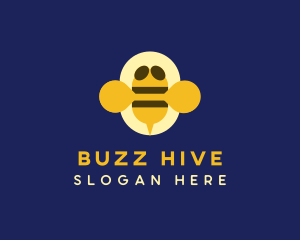 Flying Honey Bumblebee logo design