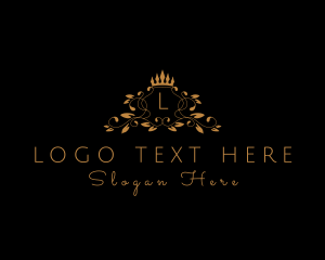 Tiara - Imperial Crown Wreath Vine logo design