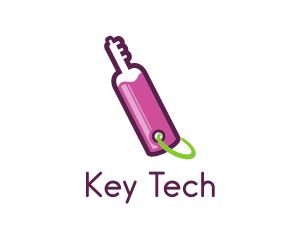 Wine Bottle Key logo design