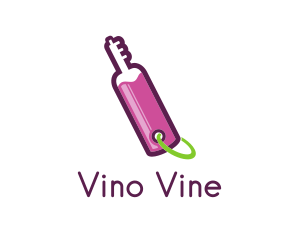 Wine - Wine Bottle Key logo design