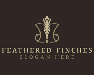 Feather Quill Script logo design