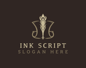 Feather Quill Script logo design