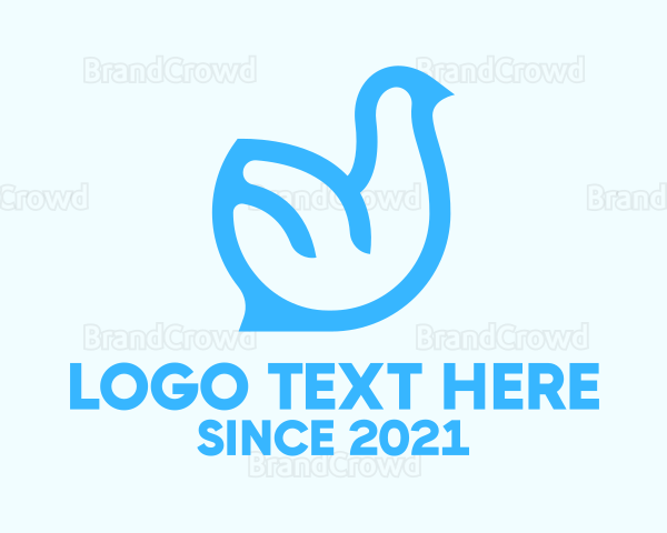 Blue Pigeon Bird Logo