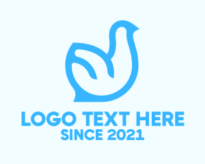 Peace - Blue Pigeon Bird logo design