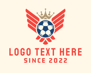 Soccer Ball - Royal Soccer Wings logo design