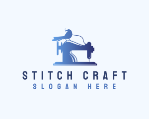 Embroidering - Bird Sewing Machine logo design