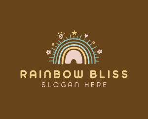 Heart Star Boho Rainbow logo design