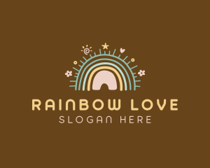 Heart Star Boho Rainbow logo design