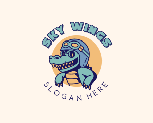 Airplane - Airplane Pilot Croc logo design