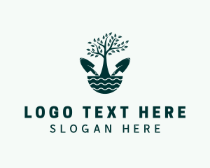 Lawn Care - Tree Landscaping Trowel logo design