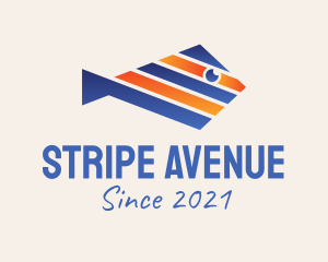 Necktie Stripes Fish logo design