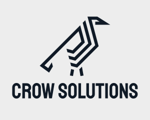 Geometric Crow Bird logo design