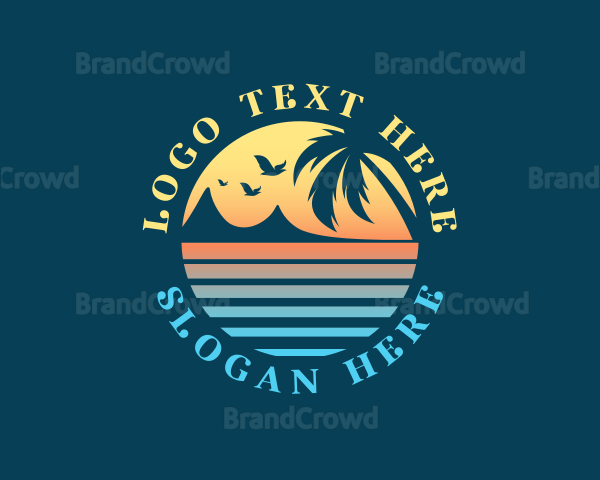 Tropical Island Ocean Logo