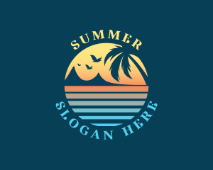 Tropical Island Ocean logo design