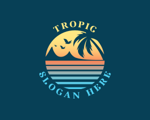 Tropical Island Ocean logo design