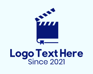 Filmmaker - Blue Book Clapboard logo design