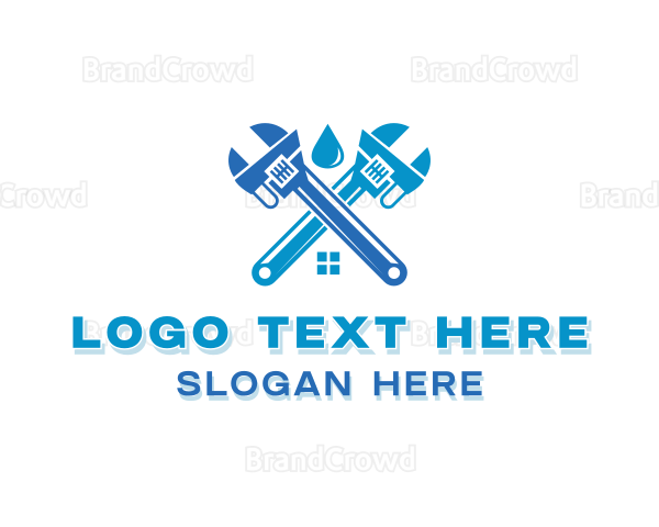 Plumbing Droplet Wrench Logo