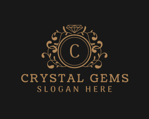 Diamond Wreath Crest logo design