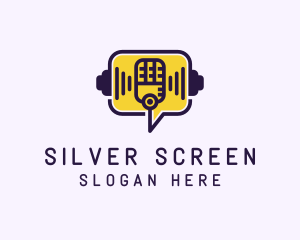 Vlogger - Microphone Chat Podcast logo design